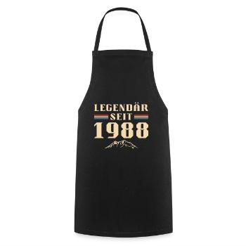 Retro Vintage Berge Jahrgang 1988 Geburtstag - Kochschürze - Schwarz - Vorne - AI Model Male 185 dark (185cm)