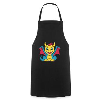 Baby Dragon - Cooking Apron - black - Front - AI Model Male 185 dark (185cm)