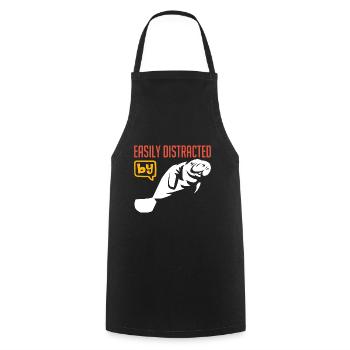 Easily distracted by manatees, I love dugongs - Cooking Apron - black - Front - AI Model Male 185 dark (185cm)