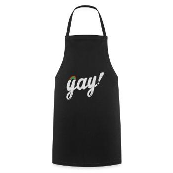 Yay Gay - Tablier de cuisine - noir - Devant - AI Model Male 185 dark (185cm)