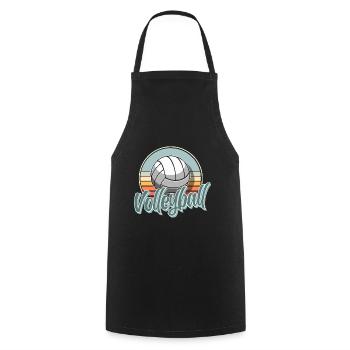 Volleyball - Cooking Apron - black - Front - AI Model Male 185 dark (185cm)