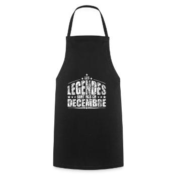 Décembre | les Légendes sont nés en Décembre Anniv - Tablier de cuisine - noir - Devant - AI Model Male 185 dark (185cm)