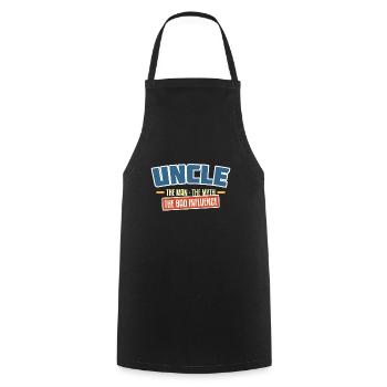 uncle the bad influence - Cooking Apron - black - Front - AI Model Male 185 dark (185cm)
