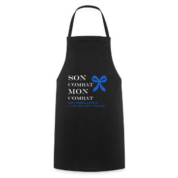 Sensibilisation au cancer du côlon - Tablier de cuisine - noir - Devant - AI Model Male 185 dark (185cm)