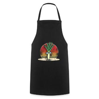 Leek - Cooking Apron - black - Front - AI Model Male 185 dark (185cm)