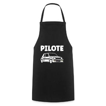Humour pilote de rallye - Tablier de cuisine - noir - Devant - AI Model Male 185 dark (185cm)