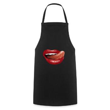 Tongue Mouth MOUTHGUARD GIFT IDEA - Cooking Apron - black - Front - AI Model Male 185 dark (185cm)