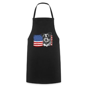 Jack Russell Terrier America Flag Dogs Wilsigns - Cooking Apron - black - Front - AI Model Male 185 dark (185cm)