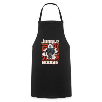 DSCHUNGEL-BOOGIE-AFFE - Kochschürze - Schwarz - Vorne - AI Model Male 185 dark (185cm)