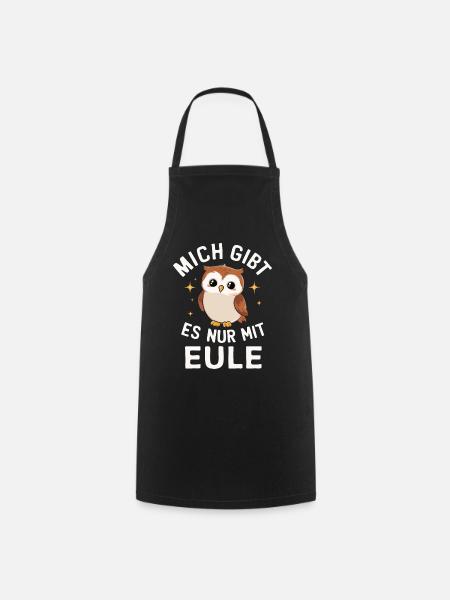 Nachteule Eule Eulen Vogel - Kochschürze - Schwarz