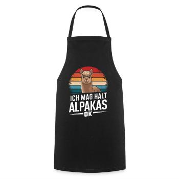 Alpaga lama alpaga animal - Tablier de cuisine - noir - Devant - AI Model Male 185 dark (185cm)