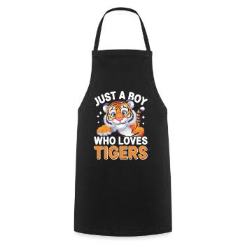 Tiger Animal Zoo Wild Animal - Cooking Apron - black - Front - AI Model Male 185 dark (185cm)