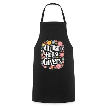 Altruisme Don désintéressé Donner d’école - Tablier de cuisine - noir - Devant - AI Model Male 185 dark (185cm)