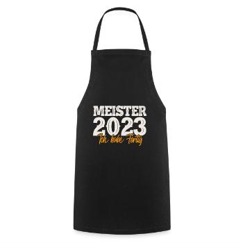 Meister 2023 Meisterprüfung Meisterbrief - Kochschürze - Schwarz - Vorne - AI Model Male 185 dark (185cm)