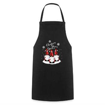 Gamer Wichtel Gnome pari de Noël - Tablier de cuisine - noir - Devant - AI Model Male 185 dark (185cm)