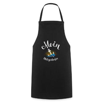 Moin Heiligenhafen mit Anker für Strandurlaub - Kochschürze - Schwarz - Vorne - AI Model Male 185 dark (185cm)