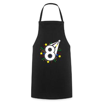 8 years old 8th birthday party number 8 - Cooking Apron - black - Front - AI Model Male 185 dark (185cm)