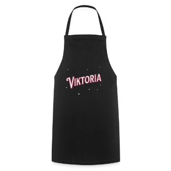 Victoria Name Personalized - Cooking Apron - black - Front - AI Model Male 185 dark (185cm)