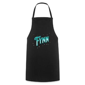 Fynn noms personnalisés - Tablier de cuisine - noir - Devant - AI Model Male 185 dark (185cm)