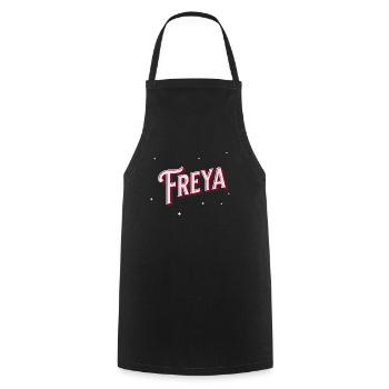 Freya name personalized - Cooking Apron - black - Front - AI Model Male 185 dark (185cm)