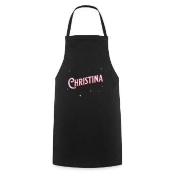 Nom de Christina personnalisé - Tablier de cuisine - noir - Devant - AI Model Male 185 dark (185cm)