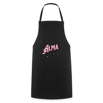 Alma Namen personalisiert - Kochschürze - Schwarz - Vorne - AI Model Male 185 dark (185cm)