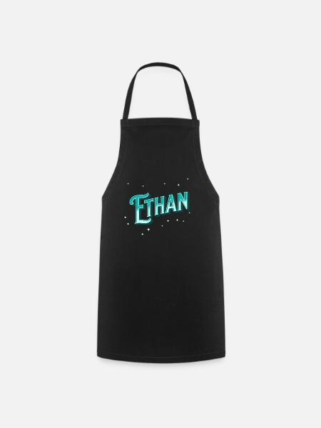 Noms Ethan personnalisés - Tablier de cuisine - noir