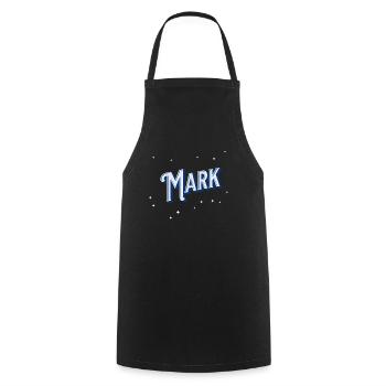 Mark Namen personalisiert - Kochschürze - Schwarz - Vorne - AI Model Male 185 dark (185cm)