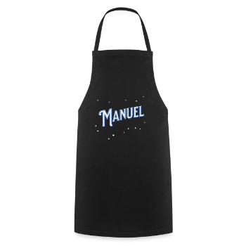 Manuel name personalized - Cooking Apron - black - Front - AI Model Male 185 dark (185cm)