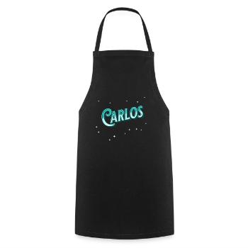 Carlos name personalized - Cooking Apron - black - Front - AI Model Male 185 dark (185cm)
