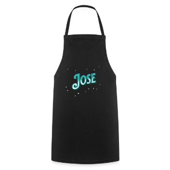 Jose Namen personalisiert - Kochschürze - Schwarz - Vorne - AI Model Male 185 dark (185cm)