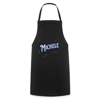 Michele name personalized - Cooking Apron - black - Front - AI Model Male 185 dark (185cm)