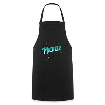 Michele Namen personalisiert - Kochschürze - Schwarz - Vorne - AI Model Male 185 dark (185cm)