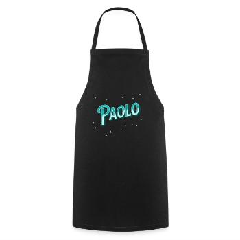 Paolo Namen personalisiert - Kochschürze - Schwarz - Vorne - AI Model Male 185 dark (185cm)