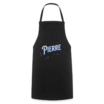 Pierre Namen personalisiert - Kochschürze - Schwarz - Vorne - AI Model Male 185 dark (185cm)
