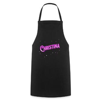 Le nom de Christina personnalisé - Tablier de cuisine - noir - Devant - AI Model Male 185 dark (185cm)