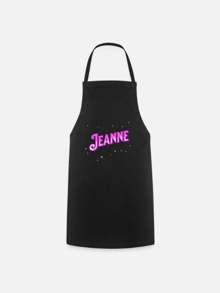 Jeanne nom personnalisé - Tablier de cuisine - noir