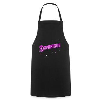 Dominique name personalized - Cooking Apron - black - Front - AI Model Male 185 dark (185cm)