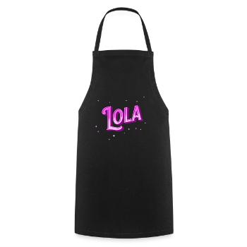 Lola name personalized - Cooking Apron - black - Front - AI Model Male 185 dark (185cm)