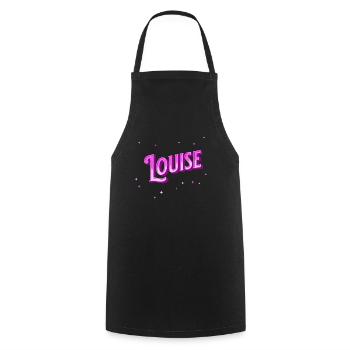Louise Namen personalisiert - Kochschürze - Schwarz - Vorne - AI Model Male 185 dark (185cm)