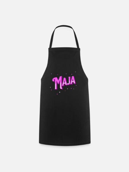 Maja Namen personalisiert - Kochschürze - Schwarz
