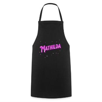 Le nom de Mathilda personnalisé - Tablier de cuisine - noir - Devant - AI Model Male 185 dark (185cm)