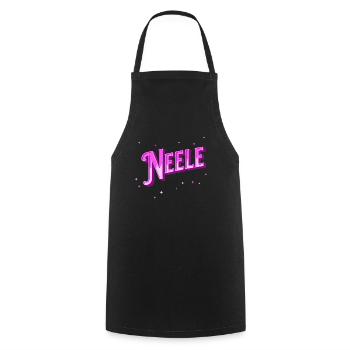 Neele Namen personalisiert - Kochschürze - Schwarz - Vorne - AI Model Male 185 dark (185cm)