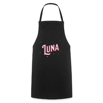 Luna name personalized - Cooking Apron - black - Front - AI Model Male 185 dark (185cm)