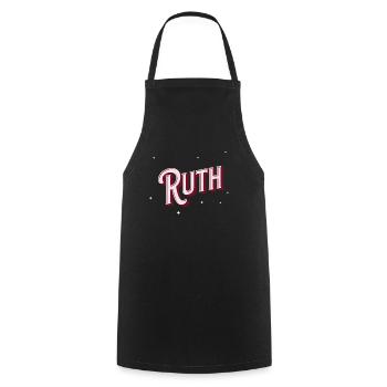 Ruth Namen personalisiert - Kochschürze - Schwarz - Vorne - AI Model Male 185 dark (185cm)