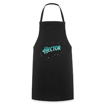 Nom Hector personnalisé - Tablier de cuisine - noir - Devant - AI Model Male 185 dark (185cm)