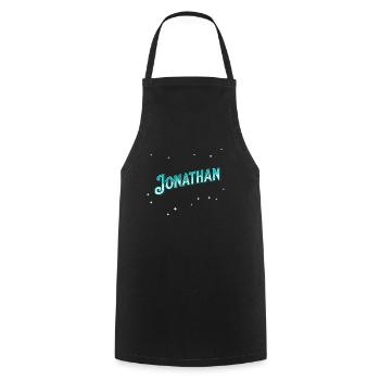 Jonathan Namen personalisiert - Kochschürze - Schwarz - Vorne - AI Model Male 185 dark (185cm)