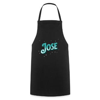 Jose Namen personalisiert - Kochschürze - Schwarz - Vorne - AI Model Male 185 dark (185cm)