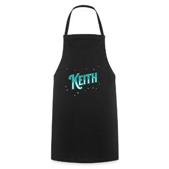 Keith nom personnalisé - Tablier de cuisine - noir - Devant - AI Model Male 185 dark (185cm)