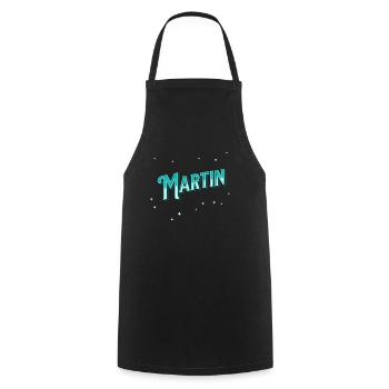 Le nom de Martin personnalisé - Tablier de cuisine - noir - Devant - AI Model Male 185 dark (185cm)